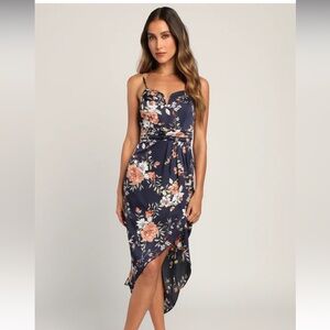 Lulus My Favorite Day Floral Midi Dress M